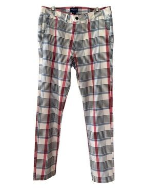 NWOT Rosso Milano Mens Italian Plaid Flat Frnt Pants SZ 32x32